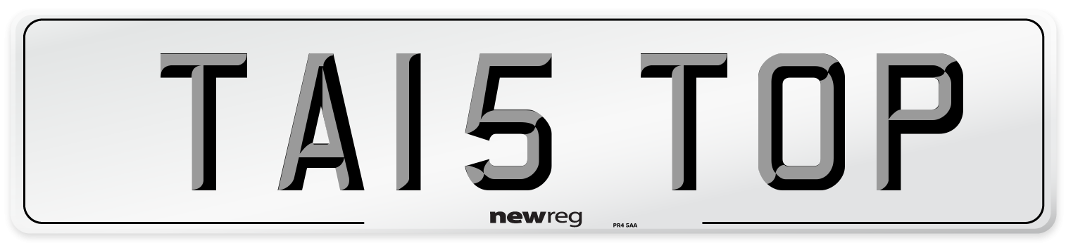 TA15 TOP Number Plate from New Reg